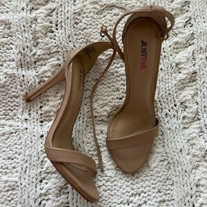 JustFab Nude Strappy Heels
